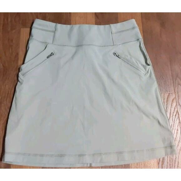 Lucy Long Athletic Skirt XS Khaki Tan Stretch Workout Zip Pockets Tall Stretch - Picture 1 of 4